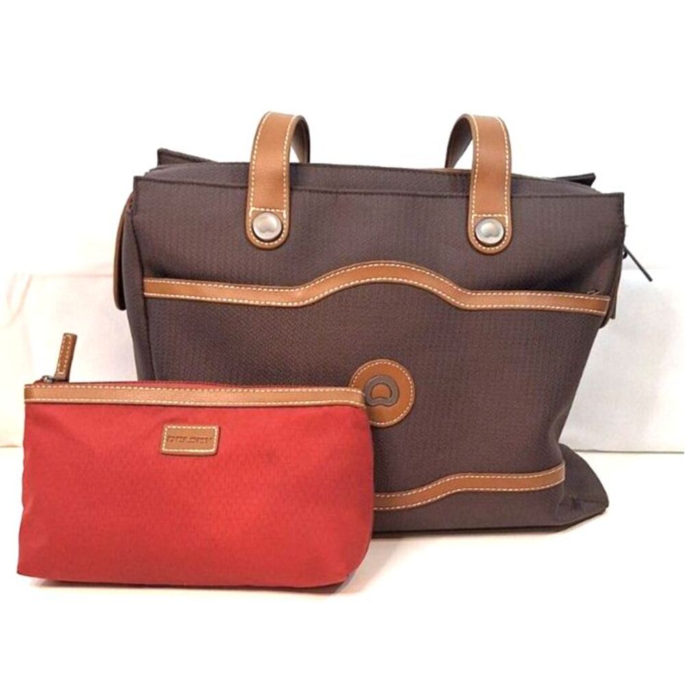 Delsey Paris Chatelet Air 2.0 Shoulder Travel Bag Choco Brown &Toiletry Pouch